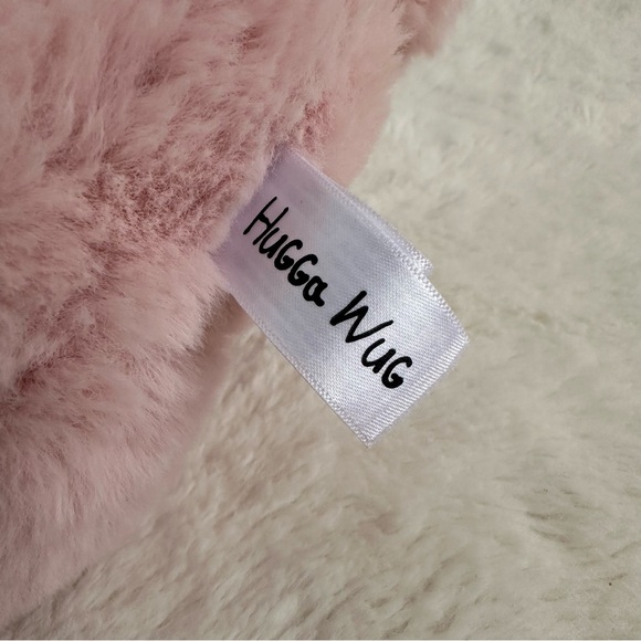 Aurora Pink Hugga Wug Teddy Bear 13” White Soft Plush Toy Stuffed Animal - Picture 3 of 6